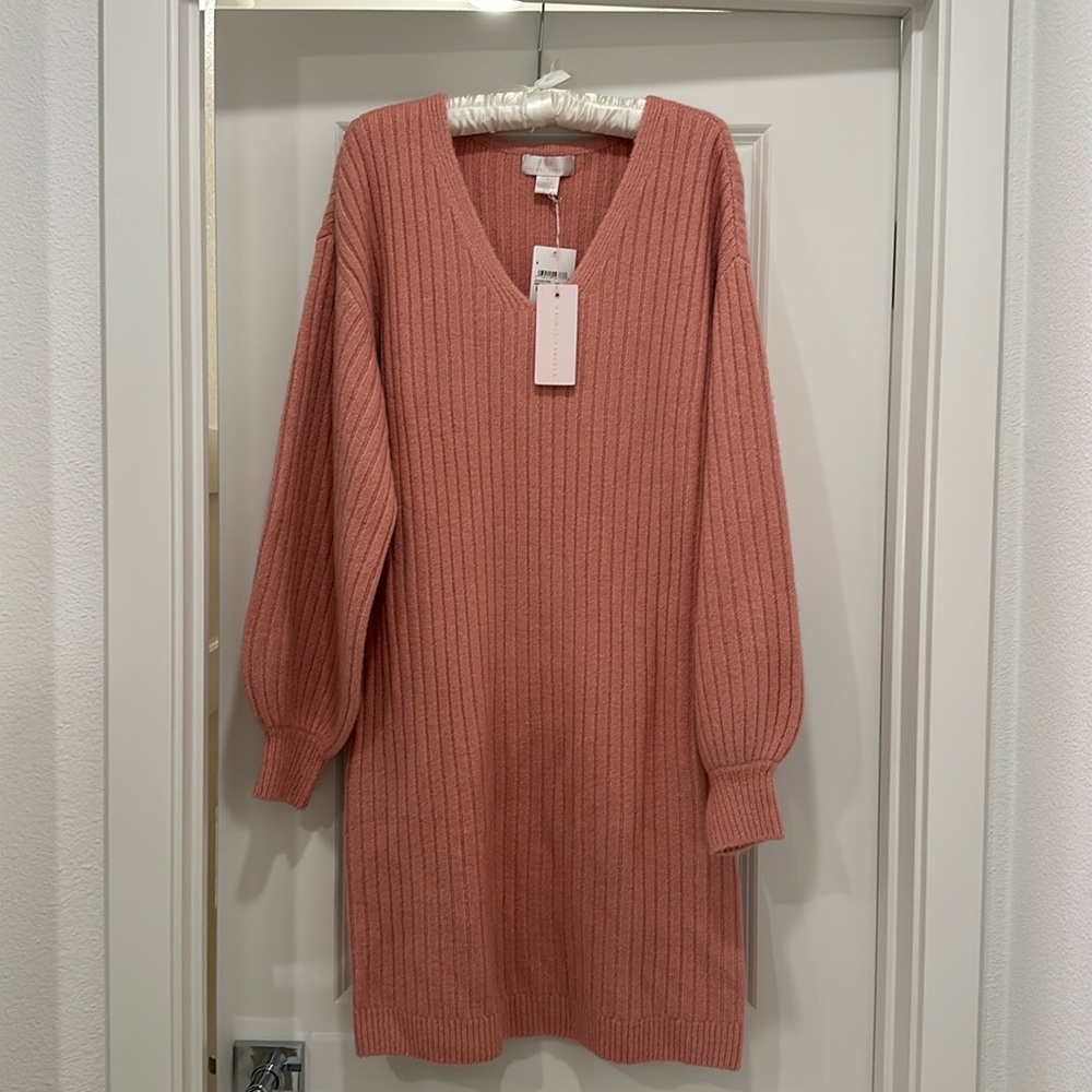 Rachel Parcell pink sweater dress, size s NWT